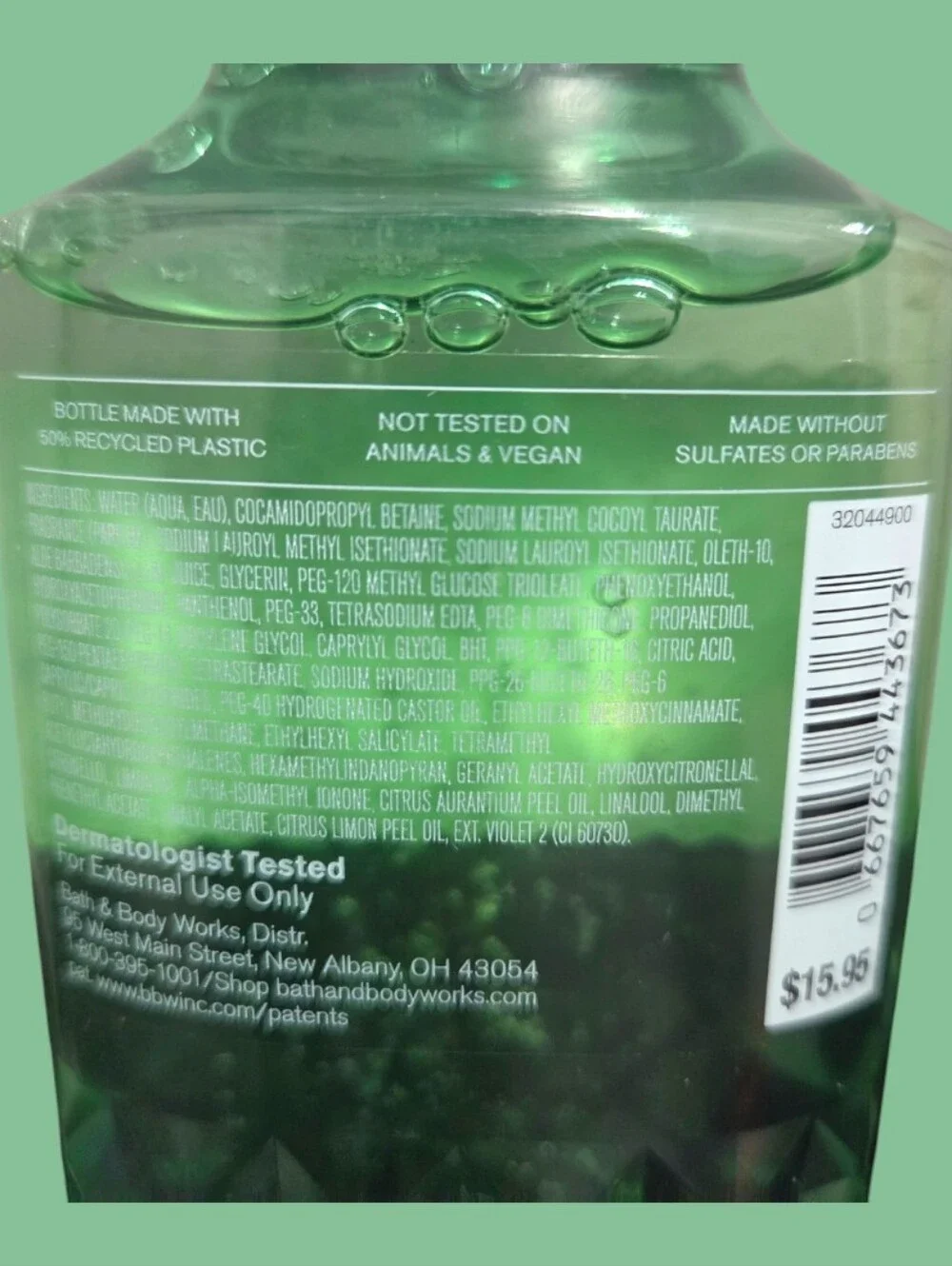 Bath & Body Works Ladie's Gingham Fresh Green Body Wash Set